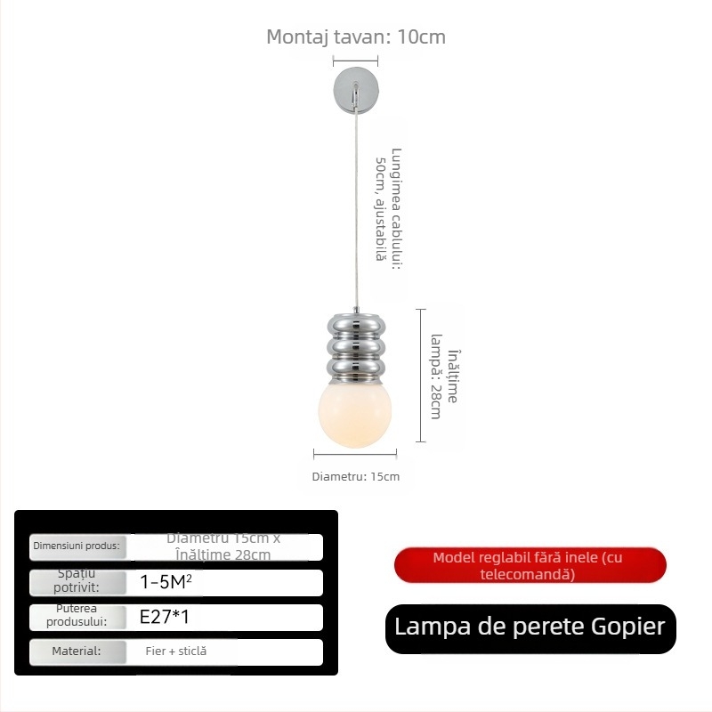 Lampă de perete LED Nordic pentru dormitorul principal, non-smart, 111-240V, certificare FCC-b