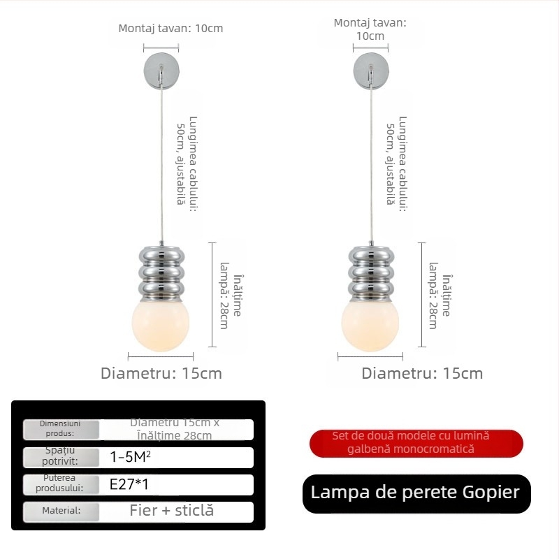Lampă de perete LED Nordic pentru dormitorul principal, non-smart, 111-240V, certificare FCC-b