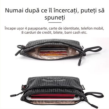 Portofel pentru pașaport pe gât, protecție RFID, anti-furt, organizator multifuncțional pentru pașaport și ID