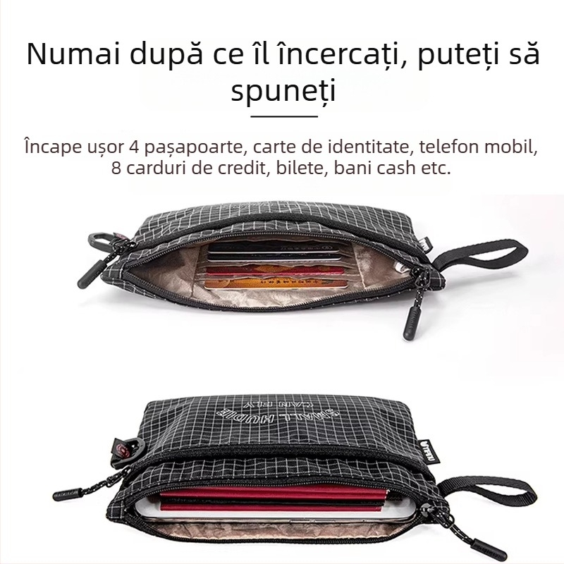 Portofel pentru pașaport pe gât, protecție RFID, anti-furt, organizator multifuncțional pentru pașaport și ID