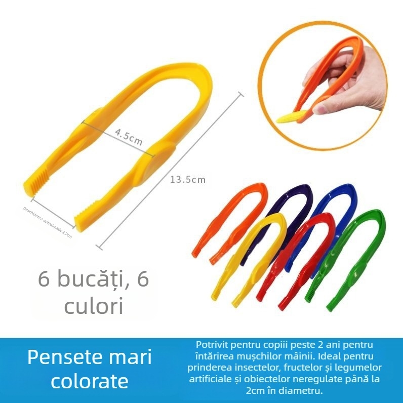 Jucărie educațională Montessori: clește metalic pentru motorică fină, clește pentru observații științifice, vârstă 0-2 ani