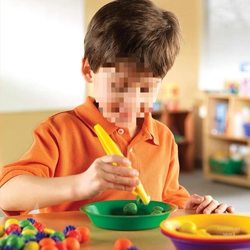 Jucărie educațională Montessori: clește metalic pentru motorică fină, clește pentru observații științifice, vârstă 0-2 ani