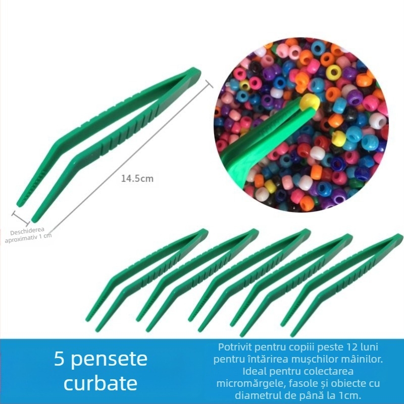 Jucărie educațională Montessori: clește metalic pentru motorică fină, clește pentru observații științifice, vârstă 0-2 ani