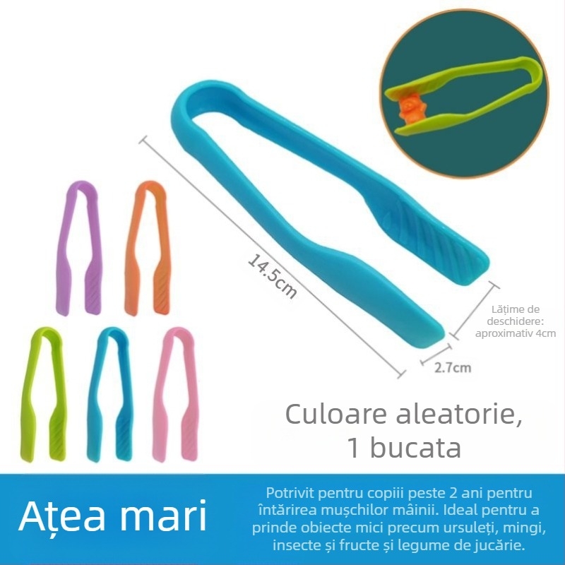Jucărie educațională Montessori: clește metalic pentru motorică fină, clește pentru observații științifice, vârstă 0-2 ani