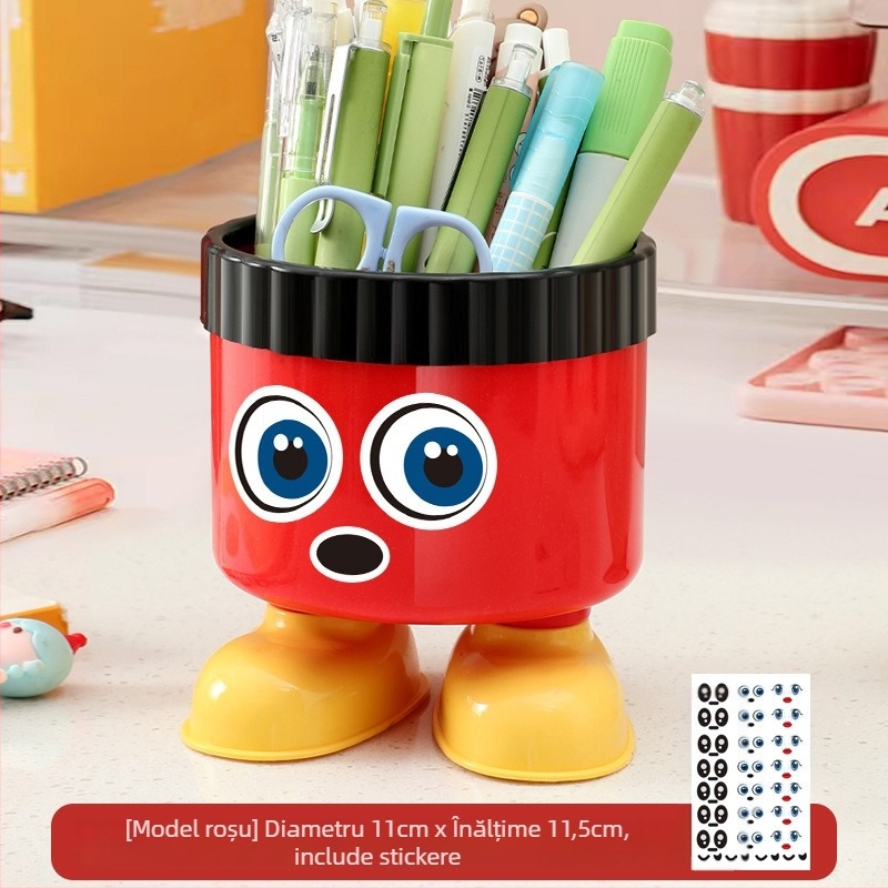 Organizator de birou rotund cu design cartoon (Plastic • Formă: Rotundă • Cartoon Storage Bucket • Imprimare logo: Da • Export cross-border: Da)
