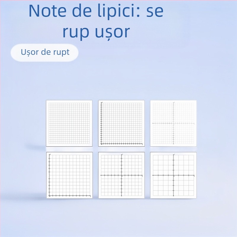 Bloc de notițe cu grilă 6, foi lipicioase, 25 de foi, imprimare offset, model 0003
