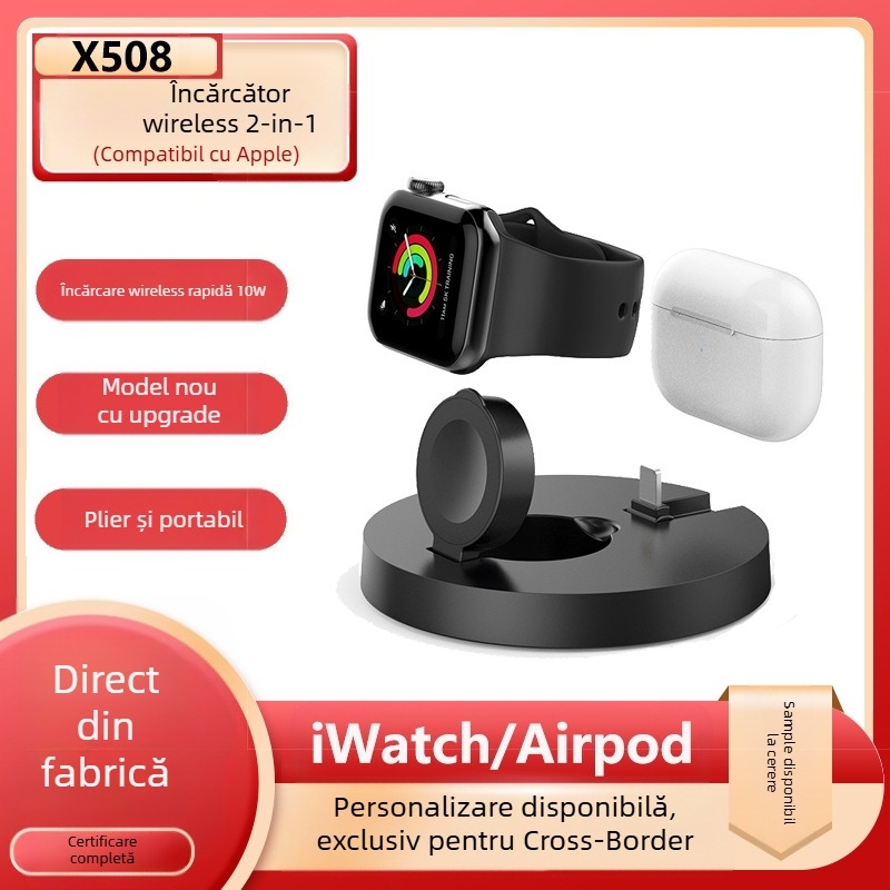 Încărcător wireless 3 în 1 cu suport de birou, 15W ieșire, QC3.0, 5V/3A