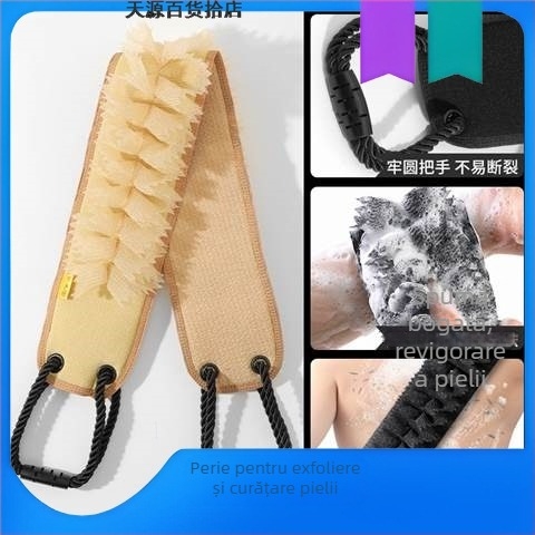 Scruber pentru spate bărbați – Doi în unu, perie de duș, cauciuc natural, ultra-subțire, lungime implicită