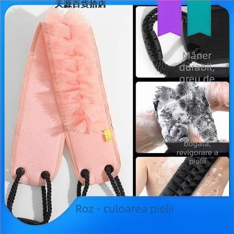 Scruber pentru spate bărbați – Doi în unu, perie de duș, cauciuc natural, ultra-subțire, lungime implicită