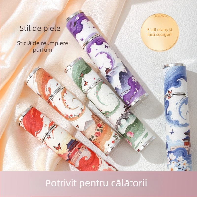 Sticla parfum din piele și sticlă | Turnare prin injecție | Serigrafie | Procesare personalizată | Cod produs BH