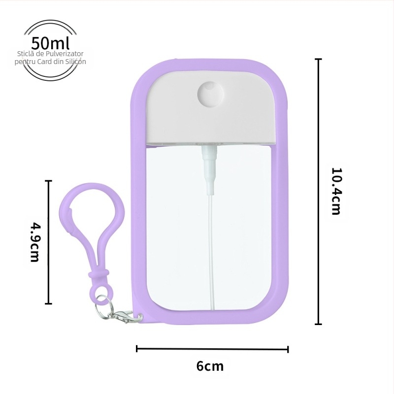 PETG tip card spray cu husă din silicon pentru dezinfectant de mâini, repelent împotriva țânțarilor