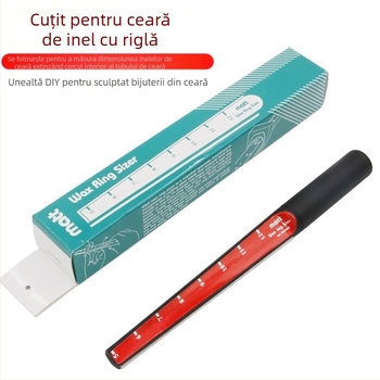Set de instrumente din ceară pentru bijuterii: cuțit de ceară, mărime pentru inel, expansor interior pentru inel, tub de ceară și instrument de măsurare a dimensiunii inelului