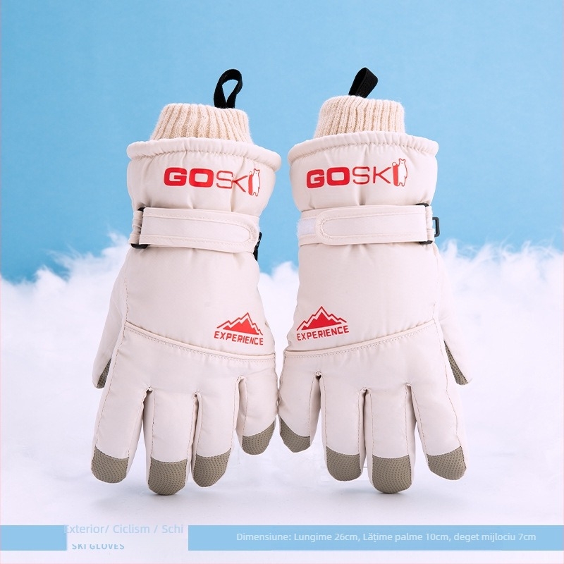 Mănuși de schi pentru bărbați, femei și copii – căptușite cu fleece, groase, poliester, Cod produs 54741