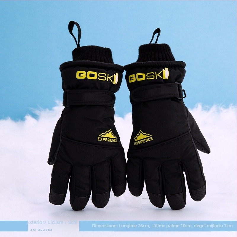 Mănuși de schi pentru bărbați, femei și copii – căptușite cu fleece, groase, poliester, Cod produs 54741
