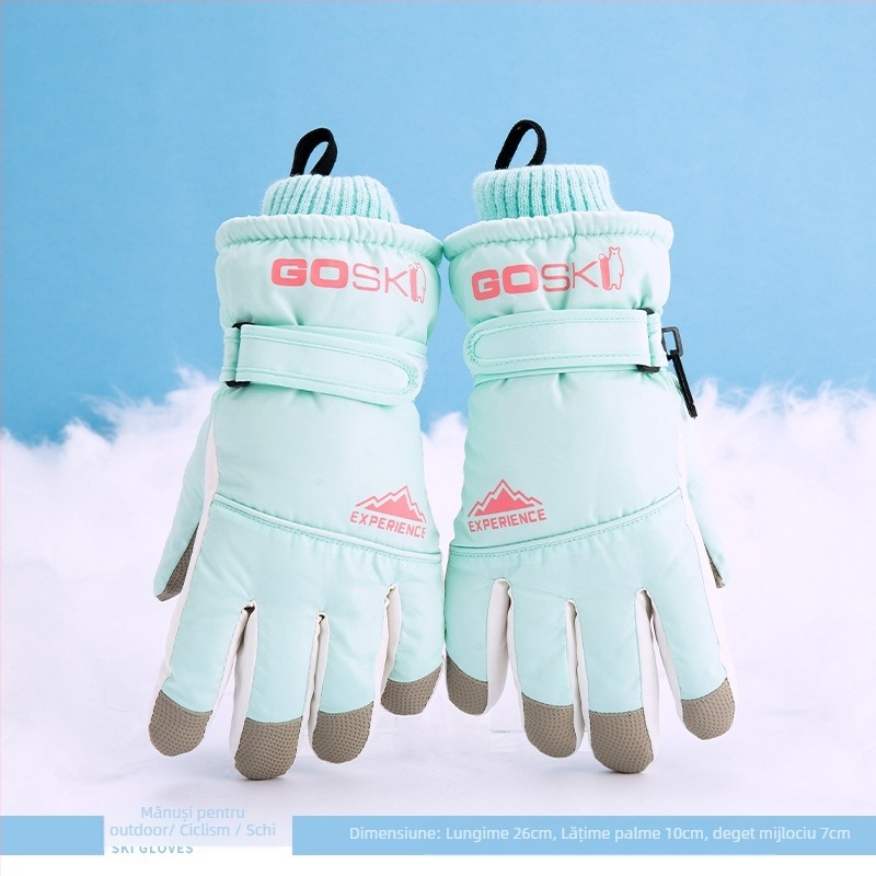 Mănuși de schi pentru bărbați, femei și copii – căptușite cu fleece, groase, poliester, Cod produs 54741