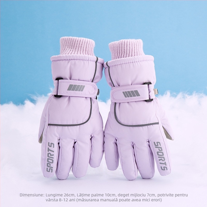 Mănuși de schi pentru bărbați, femei și copii – căptușite cu fleece, groase, poliester, Cod produs 54741