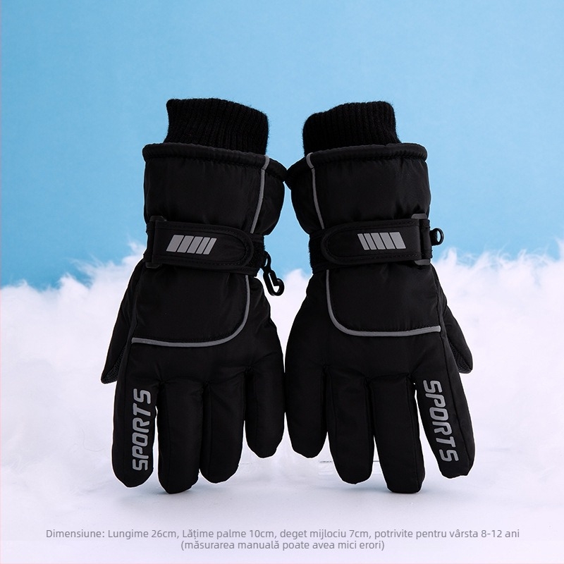 Mănuși de schi pentru bărbați, femei și copii – căptușite cu fleece, groase, poliester, Cod produs 54741