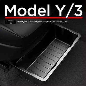 Cutie de depozitare sub scaun pentru Model Y (Tesla) – accesoriu interior cu sertar, din plastic, personalizabil, imprimare logo posibil, cod produs 30ZH8394492307