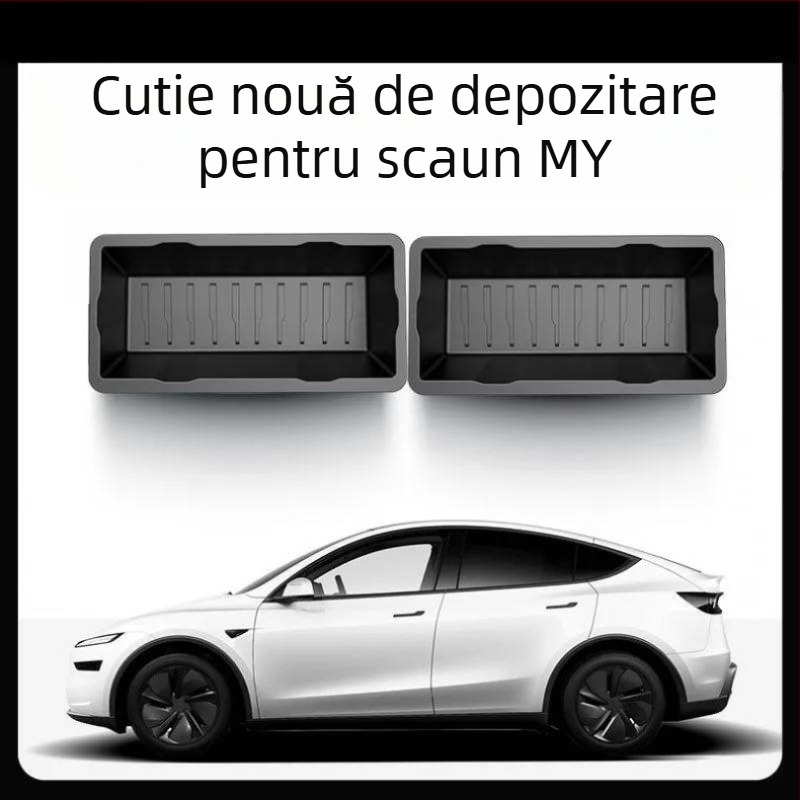 Cutie de depozitare sub scaun pentru Model Y (Tesla) – accesoriu interior cu sertar, din plastic, personalizabil, imprimare logo posibil, cod produs 30ZH8394492307