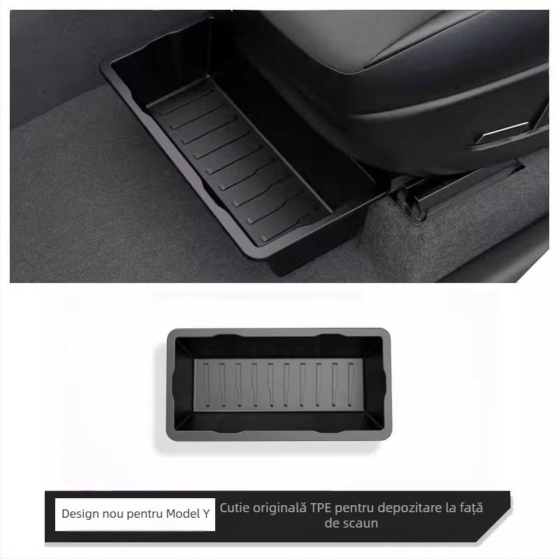 Cutie de depozitare sub scaun pentru Model Y (Tesla) – accesoriu interior cu sertar, din plastic, personalizabil, imprimare logo posibil, cod produs 30ZH8394492307