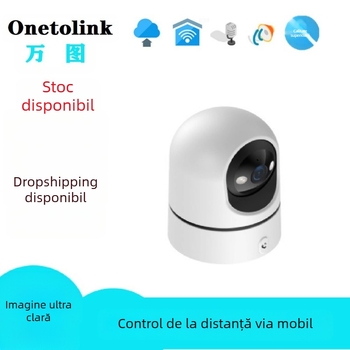 Cameră wireless de supraveghere pentru interior, cu vizionare de noapte HD, audio bidirecțional, control PTZ, obiectiv de 3,6 mm, detecție de mișcare