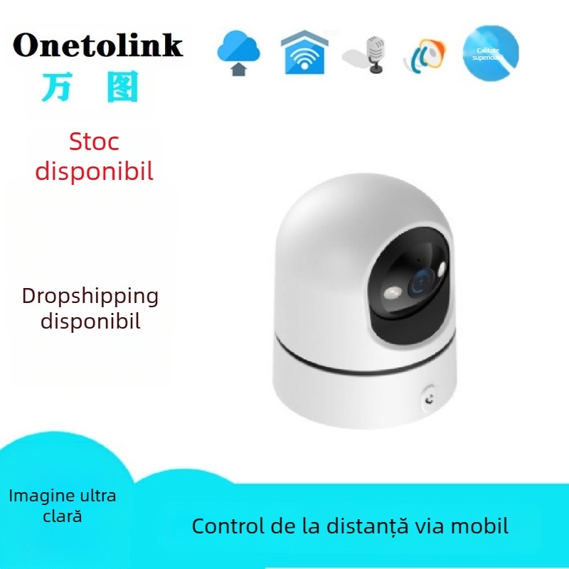 Cameră wireless de supraveghere pentru interior, cu vizionare de noapte HD, audio bidirecțional, control PTZ, obiectiv de 3,6 mm, detecție de mișcare