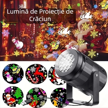 Lumină de proiecție pentru decor de Crăciun cu fulgi în rotație, model W886 (860 lm, ≤36 V, 5000 h, IP42)