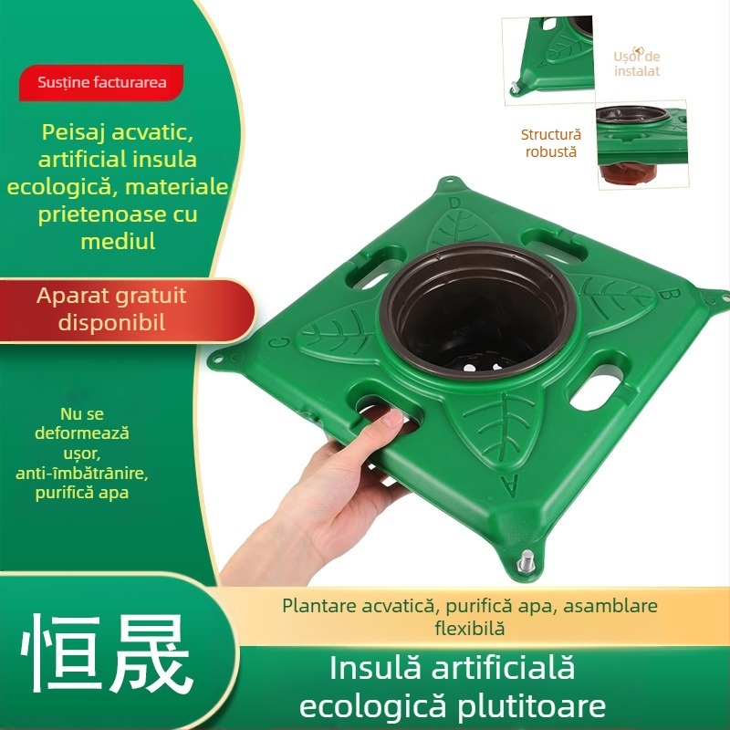 Insula plutitoare - împădurire biologică și peisaj ecologic cu plante pentru purificarea apei de râu - Tip: Floating Island; Material: Polietilenă; Cod produs: fd; Brand: Hengsheng