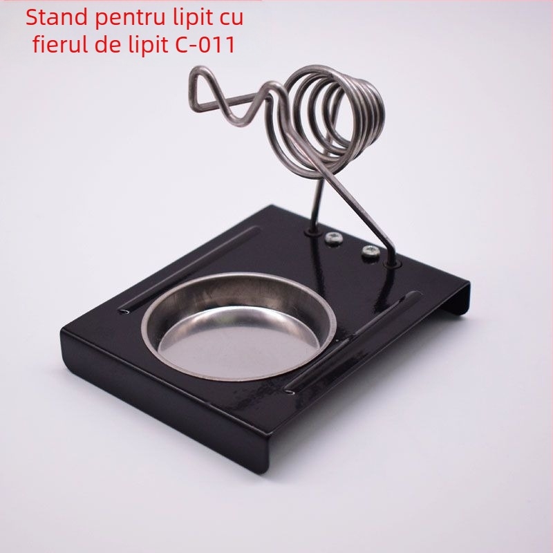 Suport pentru fier de lipit, cu grilă dublă, multifuncțional, din lemn de stejar