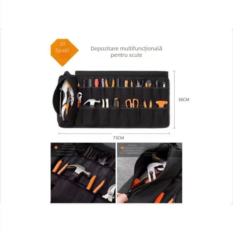 Geantă de depozitare pentru unelte, rol-portabil, pentru transport și utilizare în exterior, cod produs 6.17, potrivită pentru electrician și trusă de unelte
