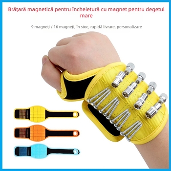 Brățară magnetică pentru încheietură cu Velcro – instrument de adunare a șuruburilor, cuișelor și burghielor, magnet puternic, material din nailon, amestec nailon/poliester, utilizare industrială, marcă Neutral