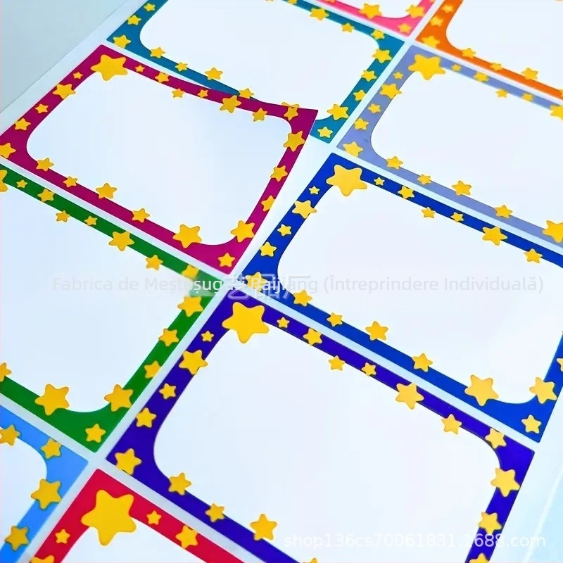 Etichete cu nume pentru copii – ramă cu stele drăguțe, autoadezive, imprimare; Brand Eight Rivers; Cod produs 307