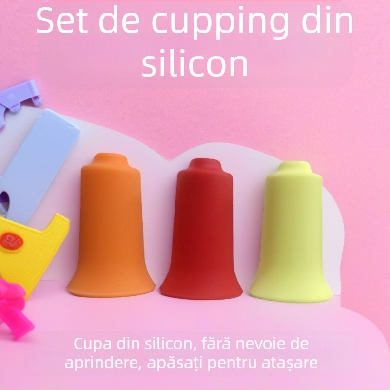 Dispozitiv silicon ventuze Yu Chen – 3 ventuze, 156 g, pentru masaj de sănătate