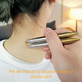 Bețișor magnetic de masaj cu două brațe în formă de furcă pentru puncte de acupuncură și terapie prin meridiane, 2 capete de masaj, pentru zona gâtului