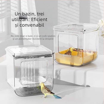 Vas de baie pentru papagal cu design anti-strop, brand Shouai, model 1007365976, pentru păsări