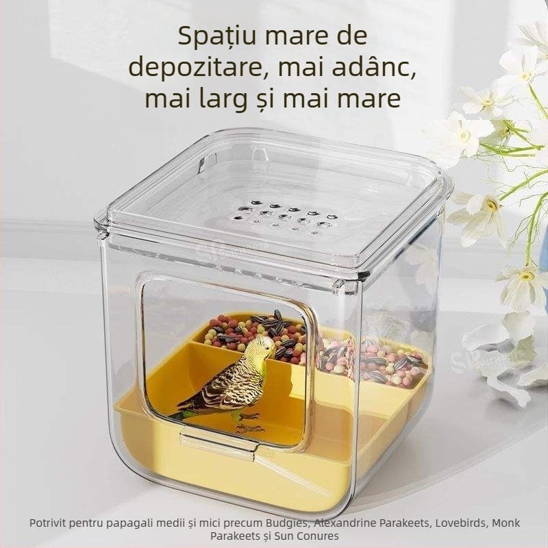 Vas de baie pentru papagal cu design anti-strop, brand Shouai, model 1007365976, pentru păsări