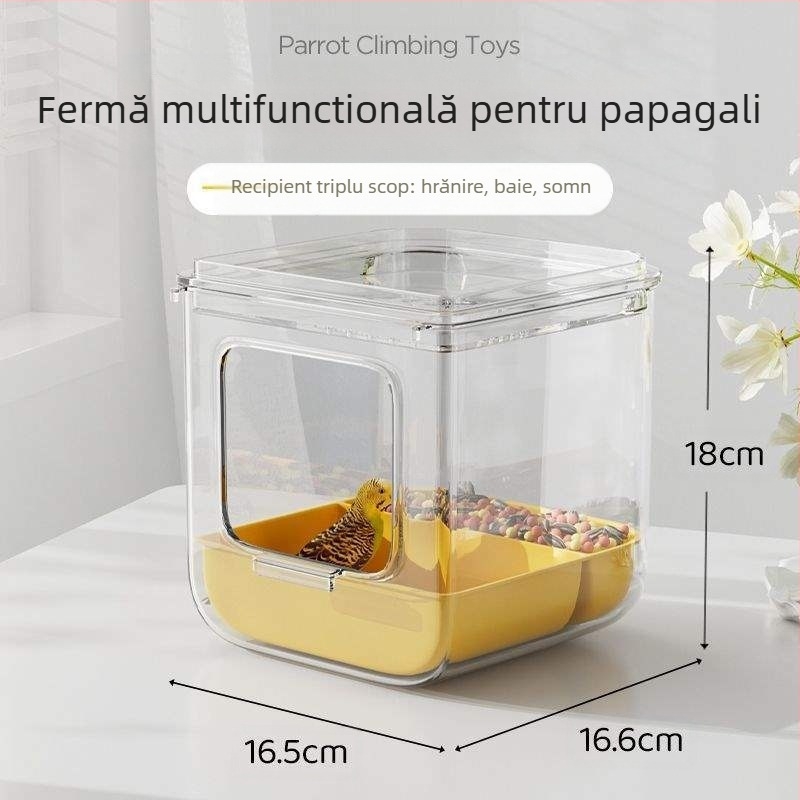 Vas de baie pentru papagal cu design anti-strop, brand Shouai, model 1007365976, pentru păsări