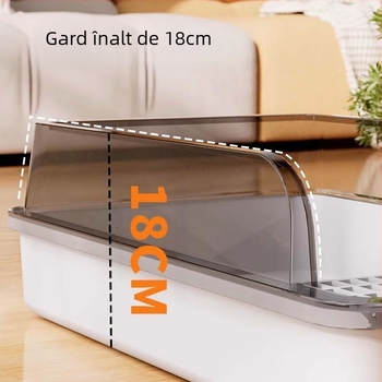 Cutie de nisip pentru pisici – anti-stropire, design semi-închis, material PVC, cod produs F99T96TJ66MS57