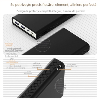 Carcasă din silicon pentru Romoss PHG10F-251 Power Bank 10000mAh – acoperire completă, rezistent la șocuri, la căderi