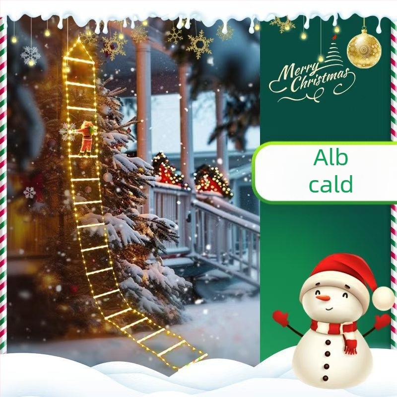 Lumină LED pentru scară de Crăciun, decor exterior, 300 LED, IP55, tensiune ≤36V, 300K temperatură de culoare, durată de viață 10 ani