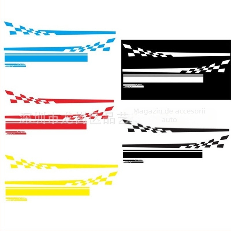 Autocolant pentru caroserie X-240 cu model tartan, set de 5 bucăți, aderență puternică