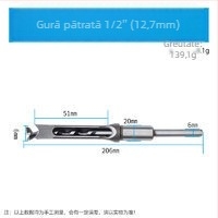 Burghiu pentru lemn pentru găuri pătrate – mortise pentru îmbinări pătrate, gaură pătrată, vârf de nucleu