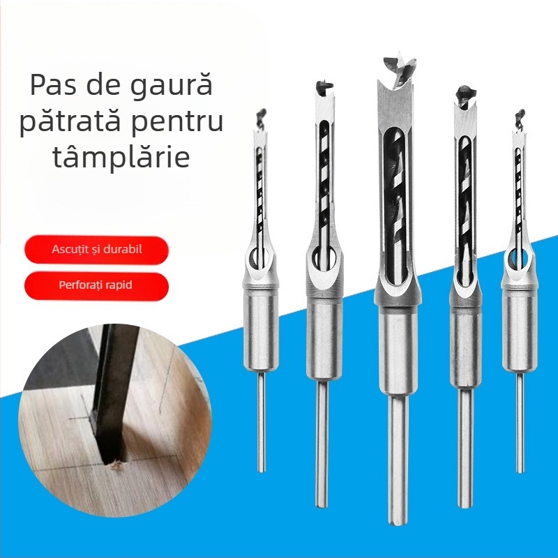 Burghiu pentru lemn pentru găuri pătrate – mortise pentru îmbinări pătrate, gaură pătrată, vârf de nucleu