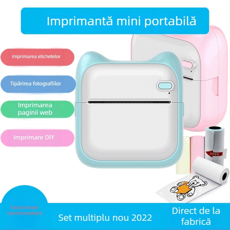 GOTOOGO Imprimantă foto termică USB 57mm – Portabilă pentru studenți, compatibil Android și iOS