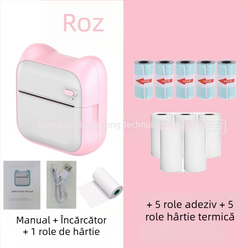 GOTOOGO Imprimantă foto termică USB 57mm – Portabilă pentru studenți, compatibil Android și iOS