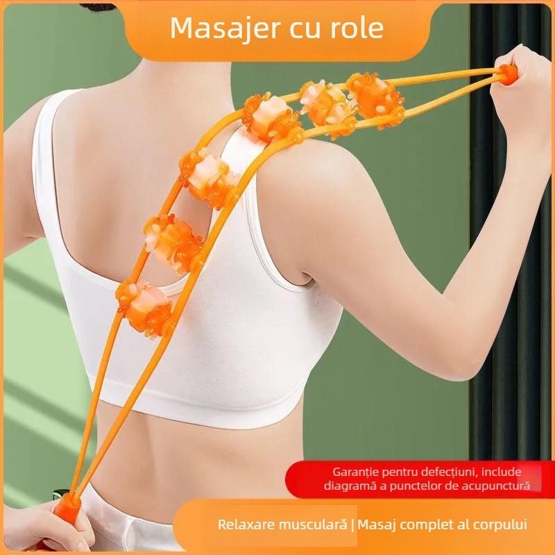 Masaj de spate cu rolă manuală pentru umeri, gât și spate — Autonomy, rășină naturală, 100 g