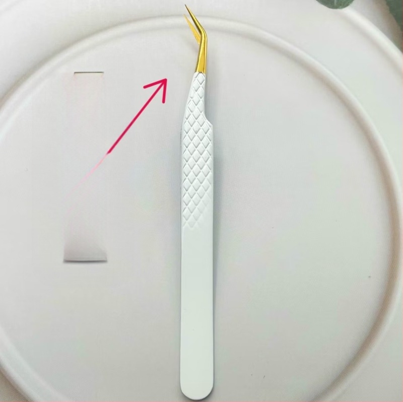 Pensetă pentru gene – vârf ascuțit, antistatice, din oțel inoxidabil