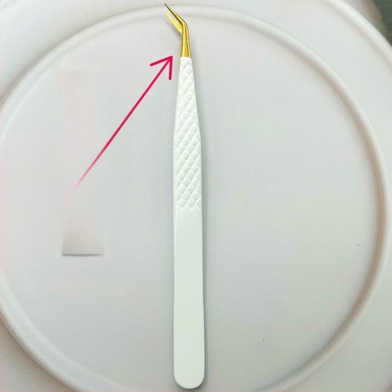 Pensetă pentru gene – vârf ascuțit, antistatice, din oțel inoxidabil