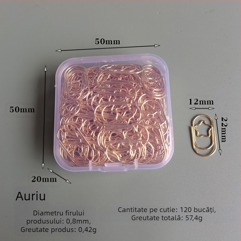 Clipuri metalice mici în formă de inimă, în cutie, model Mini Love Paper Clip