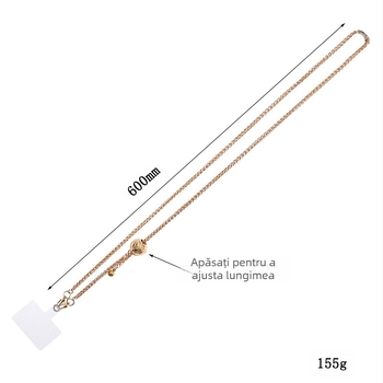 Lanard pentru telefon cu cataramă metalică, execuție manuală, șnur PU, stil feminin
